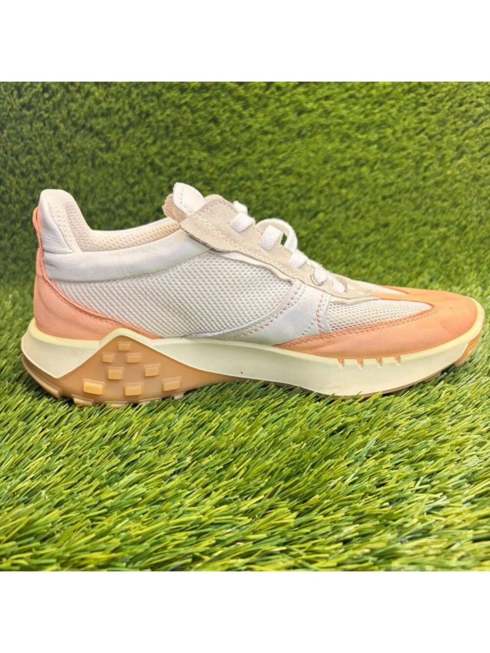 ECCO Retro Womens Size 8 Orange White Athletic Running Walking Shoes Sneakers
